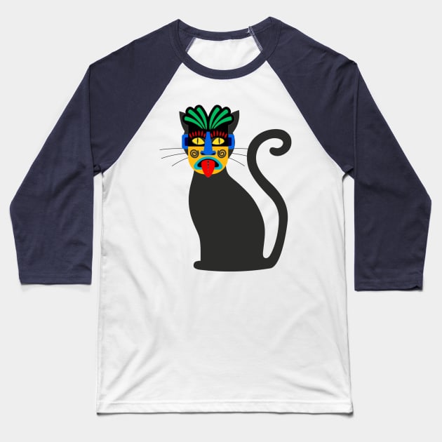 Halloween Cat Baseball T-Shirt by zeevana